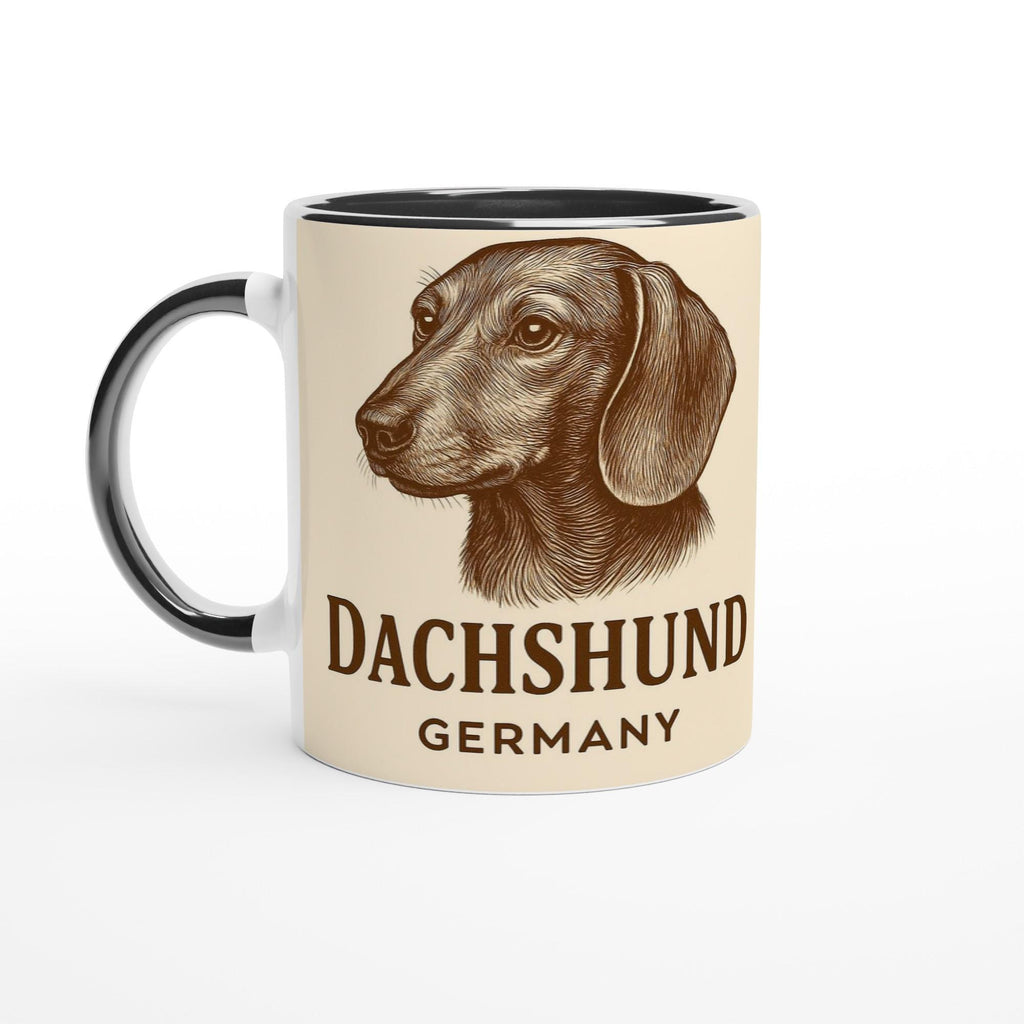 Dackel Tasse – Vintage Sepia Hundeporträt – Dachshund Germany – Witziges Dackel Geschenk – Hunde Fan Tasse – Dackel Illustration