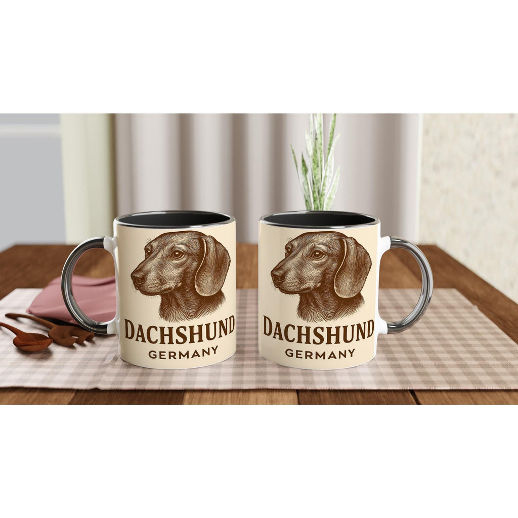 Dackel Tasse – Vintage Sepia Hundeporträt – Dachshund Germany – Witziges Dackel Geschenk – Hunde Fan Tasse – Dackel Illustration