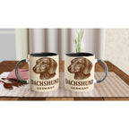 Dackel Tasse – Vintage Sepia Hundeporträt – Dachshund Germany – Witziges Dackel Geschenk – Hunde Fan Tasse – Dackel Illustration
