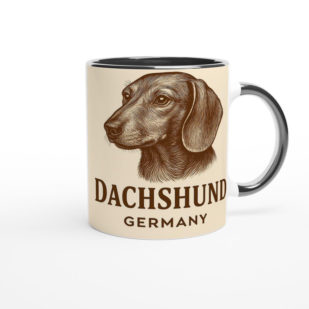 Dackel Tasse – Vintage Sepia Hundeporträt – Dachshund Germany – Witziges Dackel Geschenk – Hunde Fan Tasse – Dackel Illustration