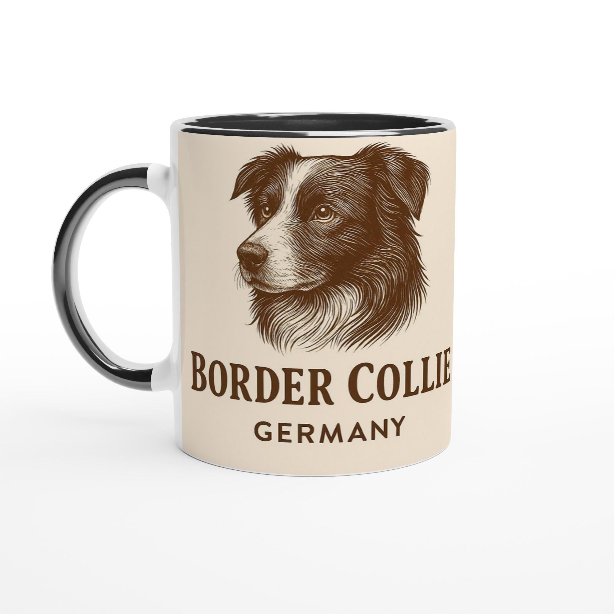 Border Collie Tasse – Sepia Vintage Hundeporträt – Hütehund Kunst – Geschenk für Hundebesitzer – Rasseportrait Deutschland – Collie Mug