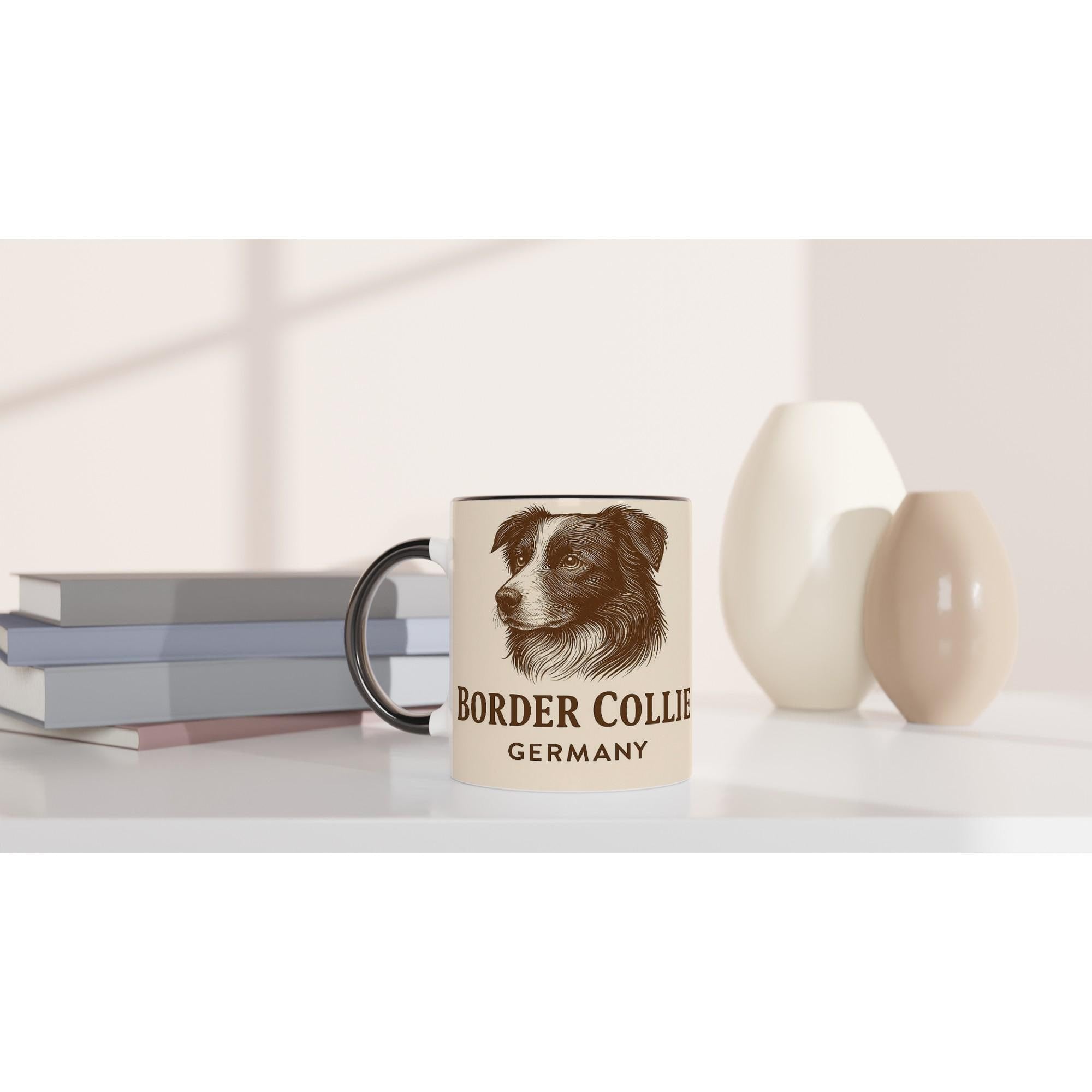Border Collie Tasse – Sepia Vintage Hundeporträt – Hütehund Kunst – Geschenk für Hundebesitzer – Rasseportrait Deutschland – Collie Mug