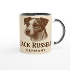 Jack Russell Terrier Tasse – Sepia Vintage Portrait Jack Russell Germany – Hundeliebhaber Geschenk – Terrier Becher – Haustier Illustration