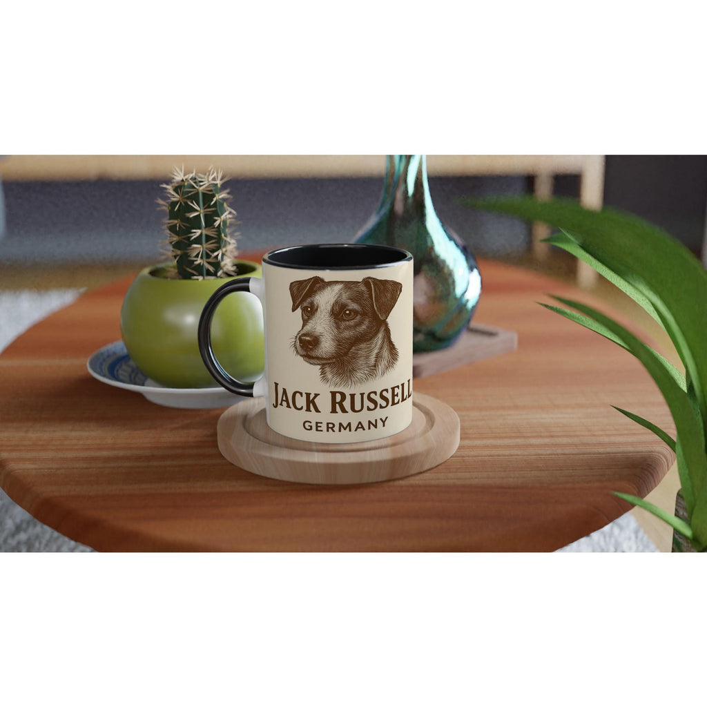 Jack Russell Terrier Tasse – Sepia Vintage Portrait Jack Russell Germany – Hundeliebhaber Geschenk – Terrier Becher – Haustier Illustration