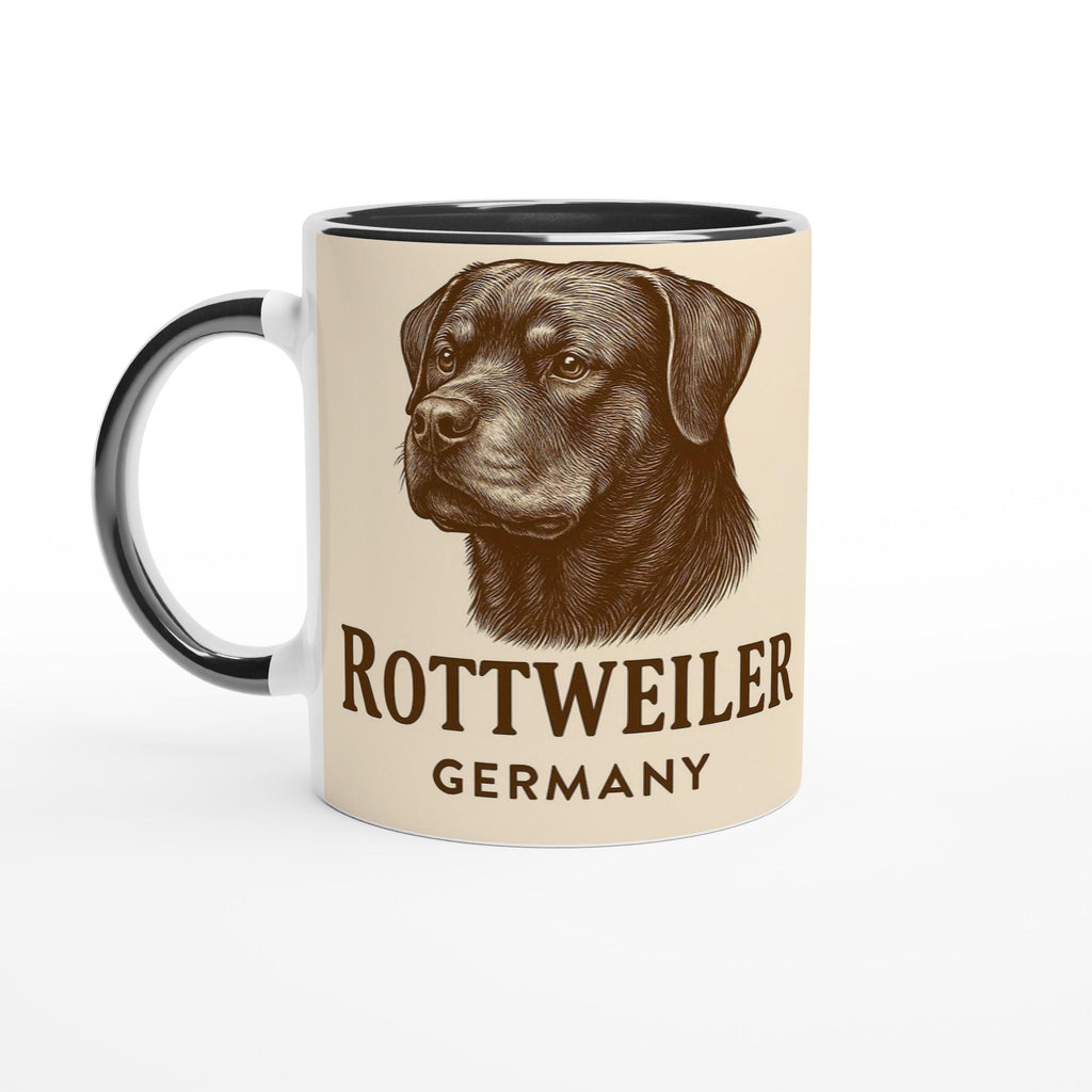 Rottweiler Tasse – Vintage Sepia Hundeporträt – Rottweiler Geschenk – Hunde Liebhaber Becher – Rasseportrait Deutschland – Tierportrait Mug