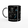 The Fallen Warrior Tasse – Dunkles Wikinger Motiv | Metal Art Geschenk | Nordische Mythologie Kaffeetasse | Schwarzer Premium Look