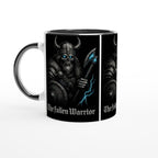 The Fallen Warrior Tasse – Dunkles Wikinger Motiv | Metal Art Geschenk | Nordische Mythologie Kaffeetasse | Schwarzer Premium Look