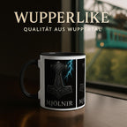 Mjölnir Tasse – Thor’s Hammer – Nordic Viking Mug – Electric Blue Metal Art – Geschenk für Männer & Mythologie Fans – Nordic Power Cup