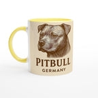 Pitbull Tasse – Vintage Sepia Hundeporträt – Pitbull Lovers Geschenk – Hunderasse Cup – Tierportrait Tasse – Dog Mug Germany