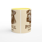 Pitbull Tasse – Vintage Sepia Hundeporträt – Pitbull Lovers Geschenk – Hunderasse Cup – Tierportrait Tasse – Dog Mug Germany