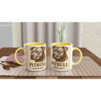 Pitbull Tasse – Vintage Sepia Hundeporträt – Pitbull Lovers Geschenk – Hunderasse Cup – Tierportrait Tasse – Dog Mug Germany
