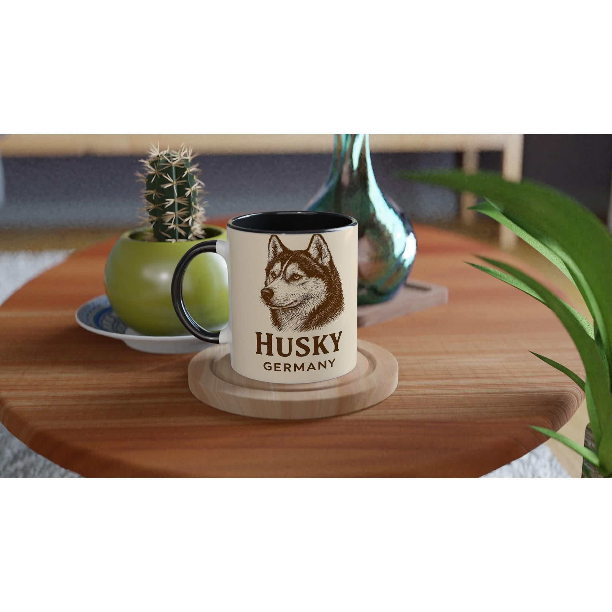 Husky Tasse – Sepia Vintage Dog Portrait – Siberian Husky Geschenk – Hunde Liebhaber Becher – Rasseportrait – Haustier Tasse