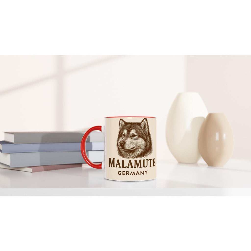 Alaskan Malamute Tasse – Sepia Vintage Hundeportrait – Malamute Geschenk – Schlittenhund Illustration – Hunde Liebhaber Becher – Nordic Dog