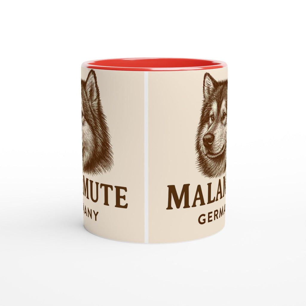 Alaskan Malamute Tasse – Sepia Vintage Hundeportrait – Malamute Geschenk – Schlittenhund Illustration – Hunde Liebhaber Becher – Nordic Dog