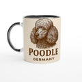 Pudel Tasse – Poodle Germany – Vintage Sepia Hunde Portrait – Edler Hundefan Becher – Geschenk für Hundebesitzer – Haustier Tasse
