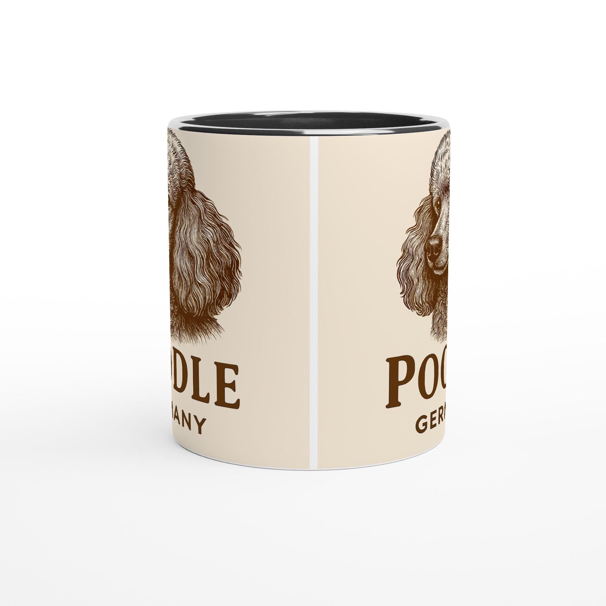 Pudel Tasse – Poodle Germany – Vintage Sepia Hunde Portrait – Edler Hundefan Becher – Geschenk für Hundebesitzer – Haustier Tasse