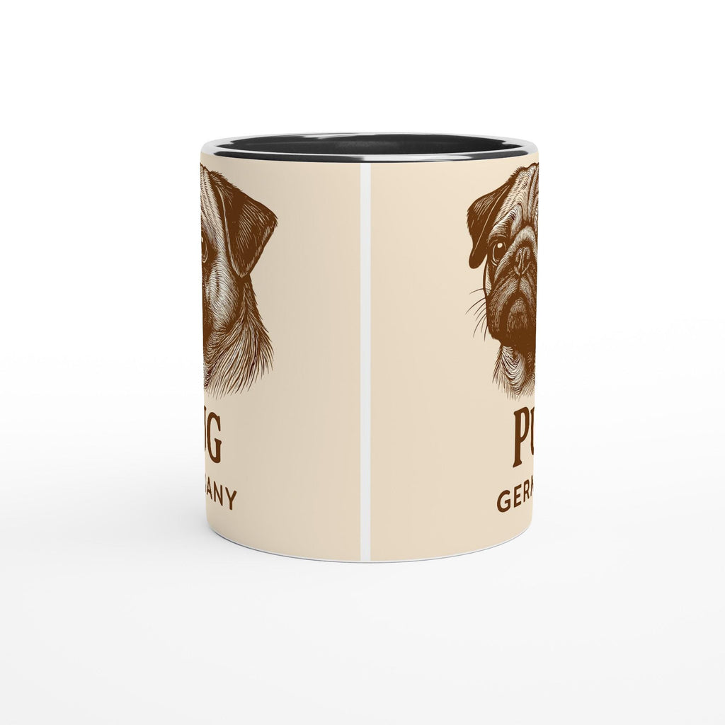 Mops Tasse – Vintage Sepia Hundeporträt – Pug Germany – Edle Hunde Tasse – Geschenk für Mops Besitzer – Haustier Portrait Kaffeebecher