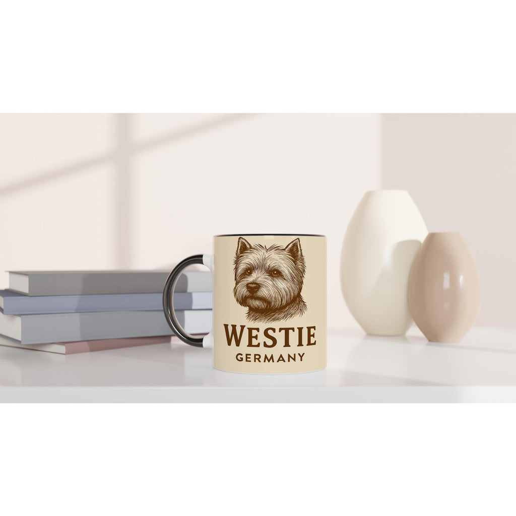 Westie Tasse – West Highland White Terrier – Sepia Vintage Hundeporträt – Terrier Geschenk – Dog Lover Mug – Hunderasse Deutschland