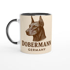 Dobermann Tasse – Vintage Sepia Hunde Portrait – Doberman Germany – Edles Hundegeschenk – Hunderasse Becher – Hundehalter Geschenk