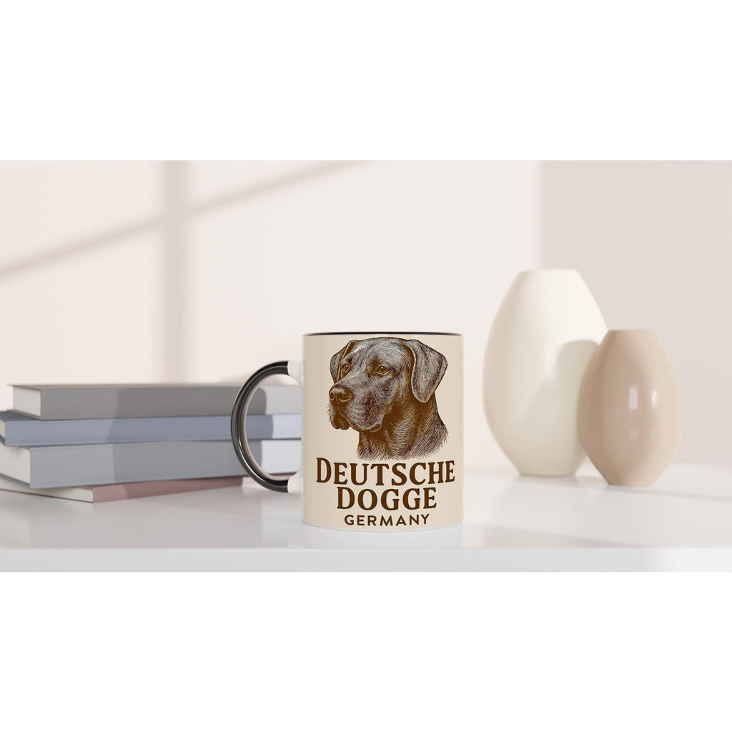 Deutsche Dogge Tasse – Vintage Sepia Portrait – Great Dane Germany – Edles Hunde Geschenk – Haustier Tasse – Hunderasse Illustration
