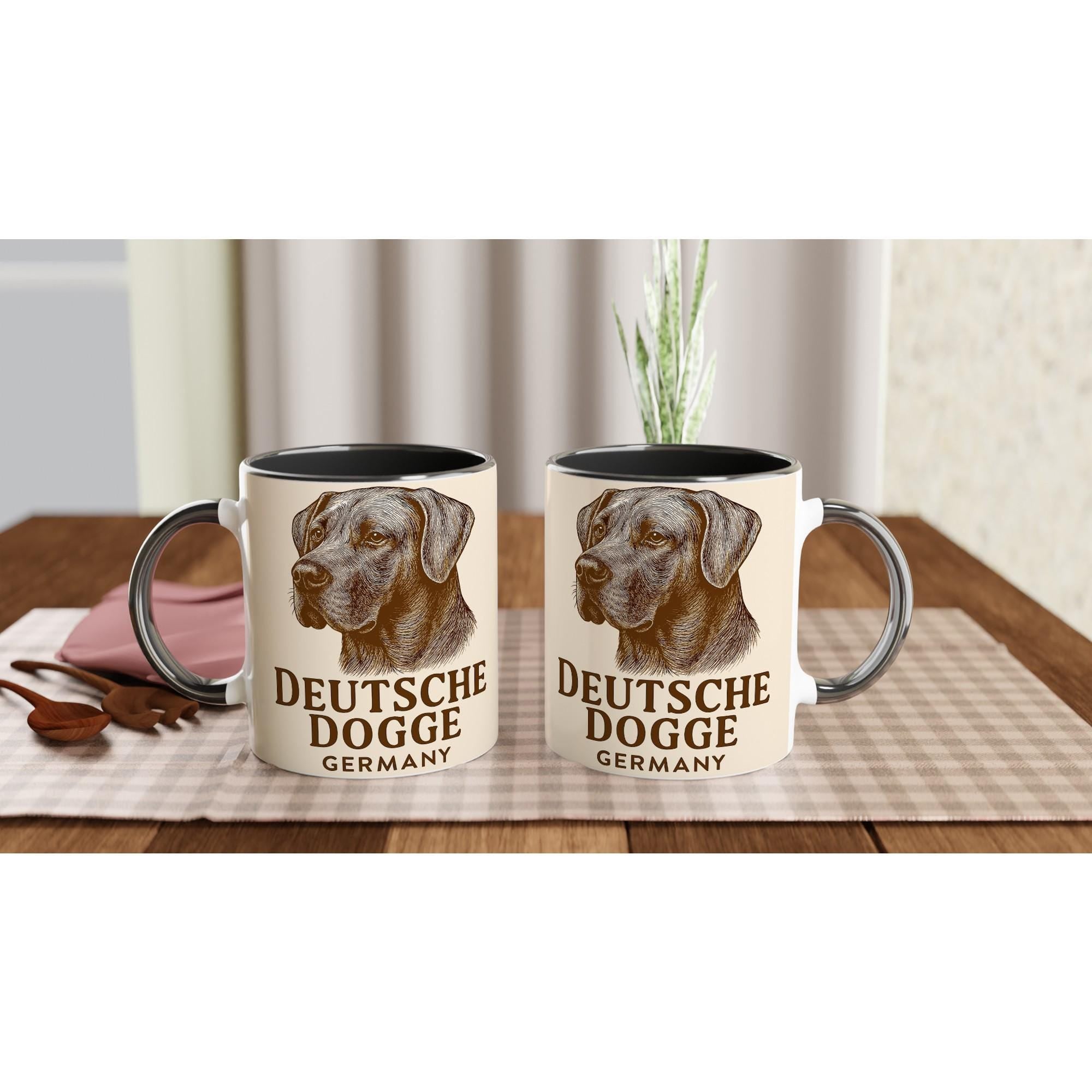 Deutsche Dogge Tasse – Vintage Sepia Portrait – Great Dane Germany – Edles Hunde Geschenk – Haustier Tasse – Hunderasse Illustration