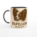Papillon Tasse – Vintage Sepia Hundeportrait – Papillon Geschenk – Hundeliebhaber Becher – Rassehund Illustration – Premium Haustier Tasse