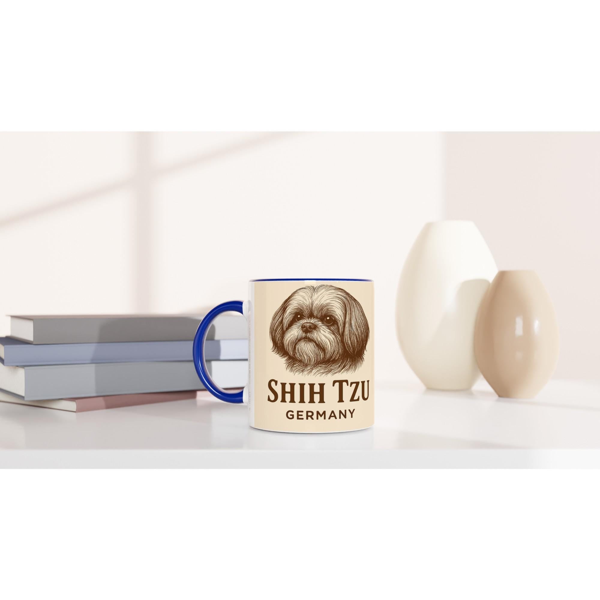 Shih Tzu Tasse – Vintage Sepia Hunde Portrait – Shih Tzu Geschenk – Hunderasse Becher – Haustier Kunst – Dog Lover Mug – Shih Tzu Germany