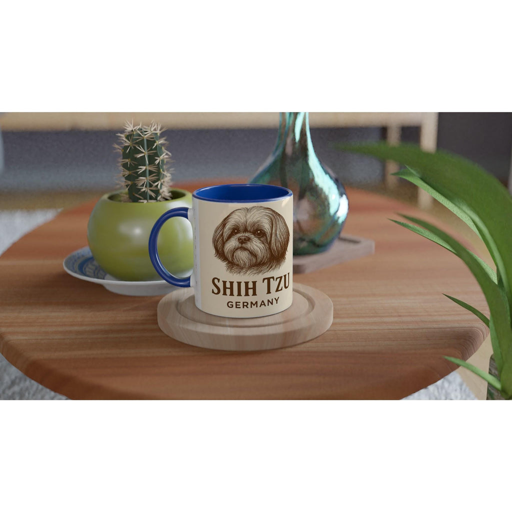 Shih Tzu Tasse – Vintage Sepia Hunde Portrait – Shih Tzu Geschenk – Hunderasse Becher – Haustier Kunst – Dog Lover Mug – Shih Tzu Germany