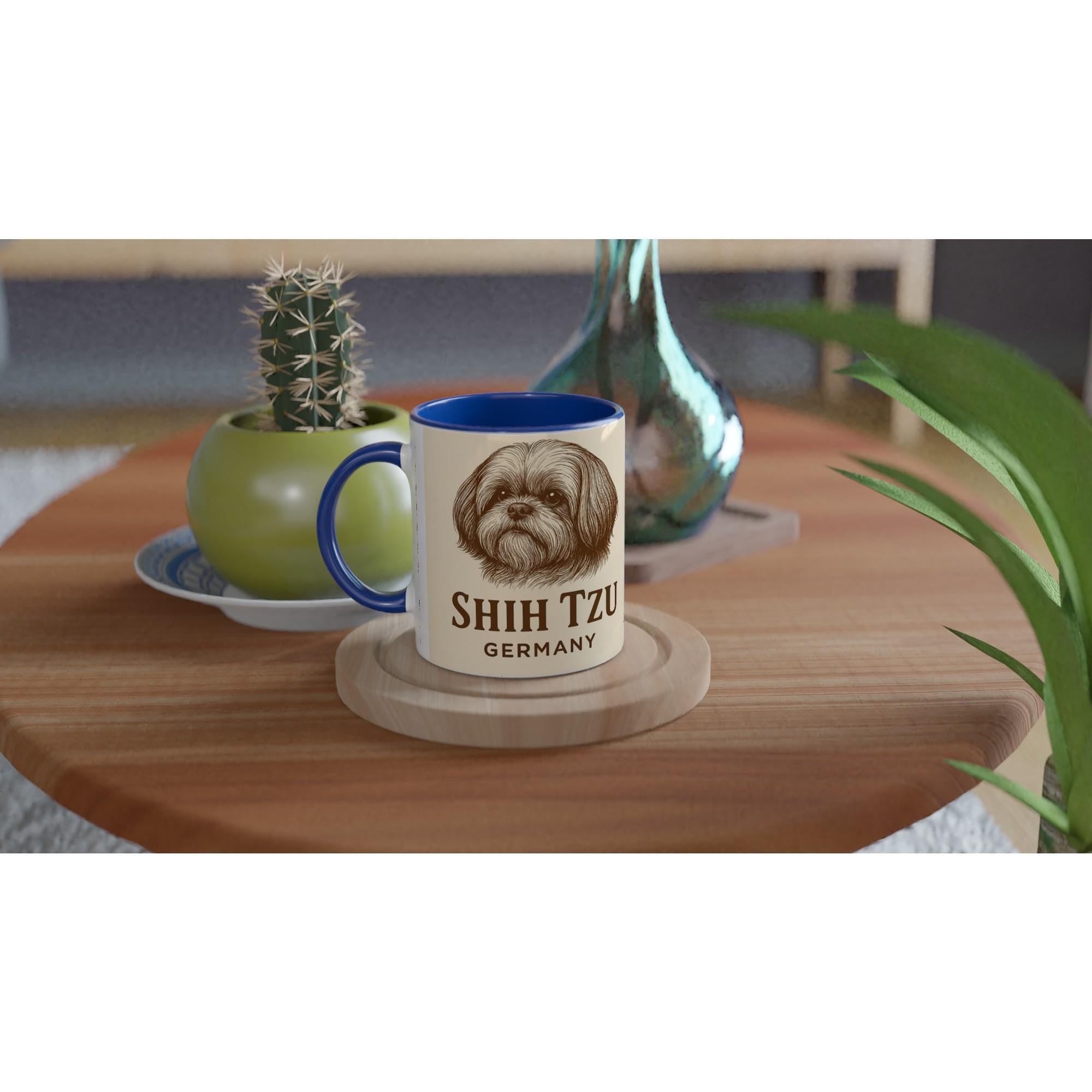Shih Tzu Tasse – Vintage Sepia Hunde Portrait – Shih Tzu Geschenk – Hunderasse Becher – Haustier Kunst – Dog Lover Mug – Shih Tzu Germany
