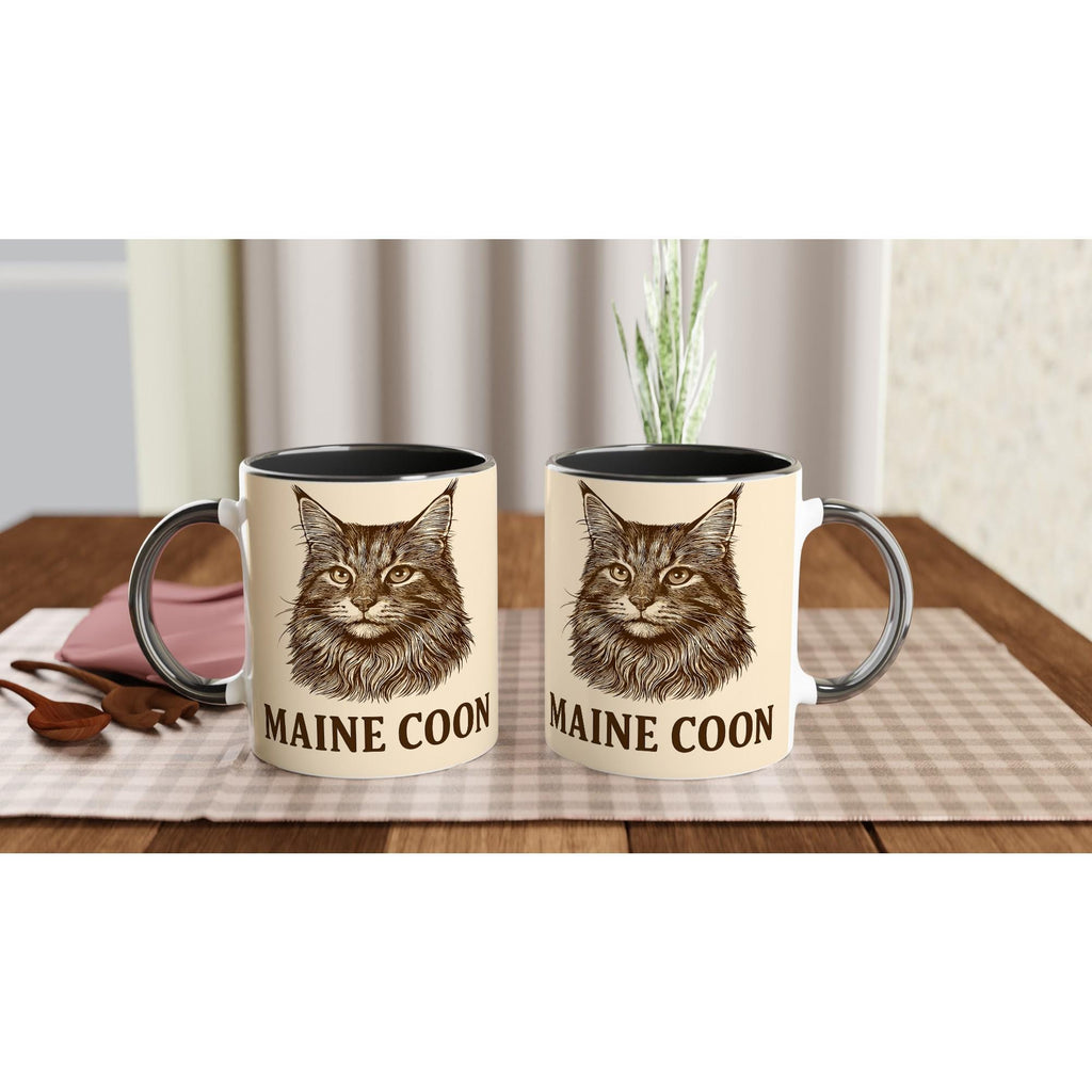 Maine Coon Tasse für Katzenliebhaber – Vintage Line Art Cat Mug für echte Coon-Fans & Tierfreunde