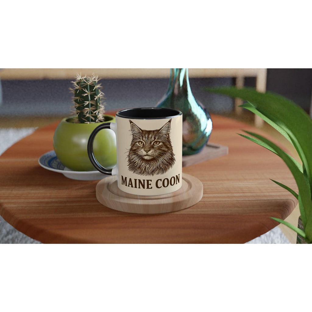 Maine Coon Tasse für Katzenliebhaber – Vintage Line Art Cat Mug für echte Coon-Fans & Tierfreunde