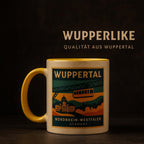Wuppertal Schwebebahn Tasse – Monochrome Fotokunst – Schwarz-Weiß Architektur – Wuppertal Geschenk – Bahn Nostalgie – Stadt Souvenir