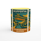 Wuppertal Schwebebahn Tasse – Retro Stadtmotiv an der Wupper | Vintage Travel Poster Mug | Geschenk für Wuppertal-Fans