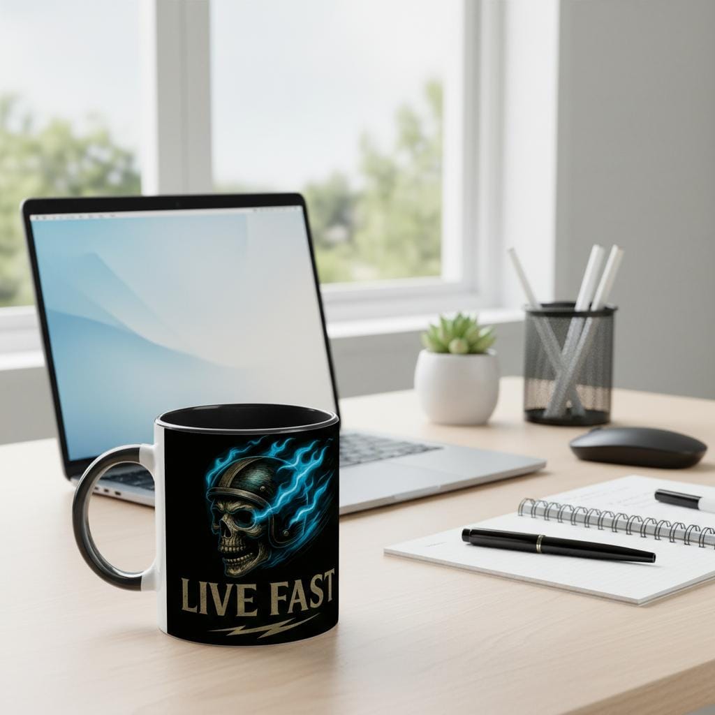 LIVE FAST – Bold Graphic Statement Design | Rebellisches Motiv für Fans von Speed, Freiheit & Urban Culture | Beidseitiger Druck