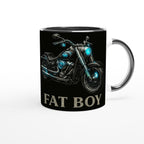 Harley Fat Boy Motorrad Tasse – Classic Cruiser Bike Design | Biker Mug | Motorcycle Art | Geschenk für Harley-Fans