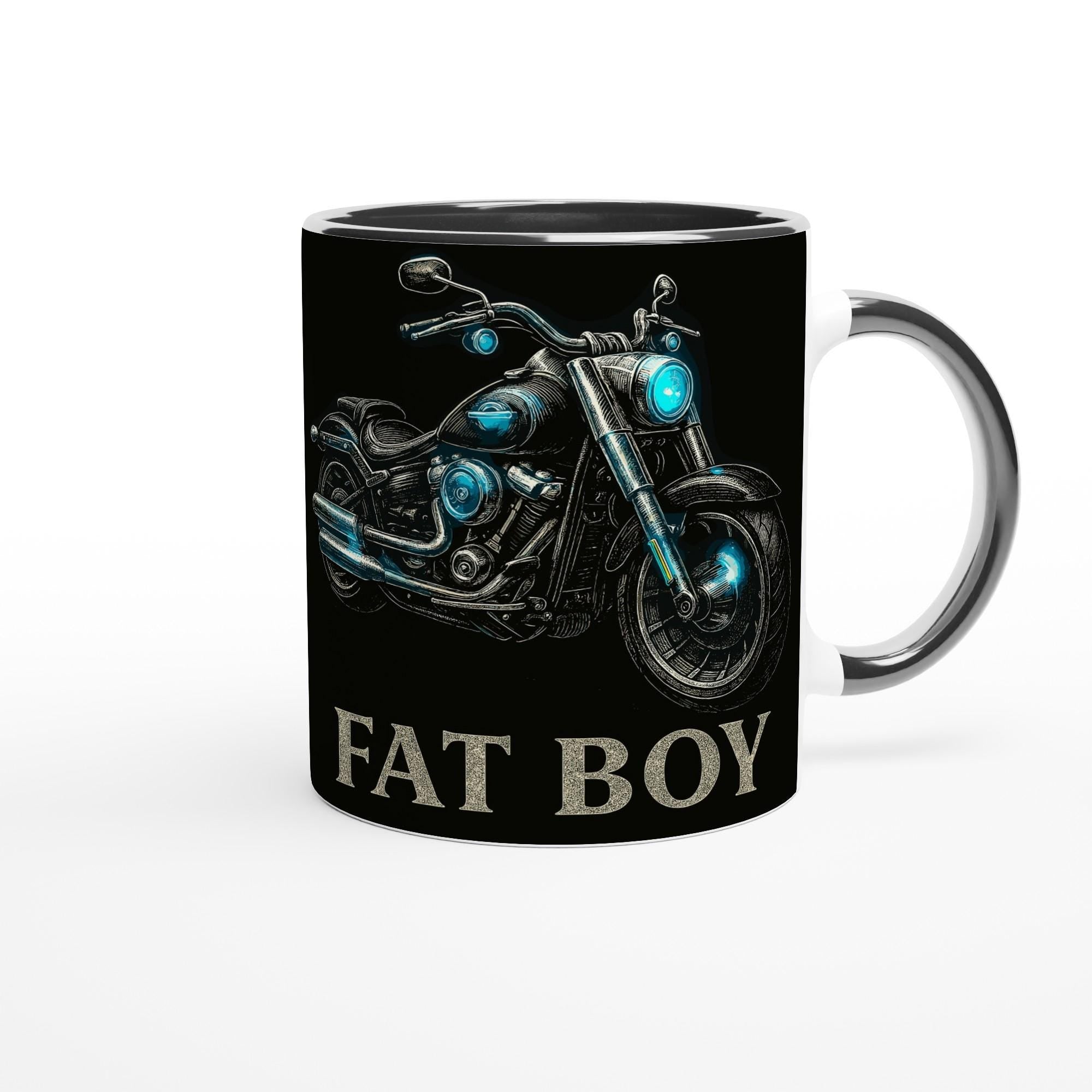 Harley Fat Boy Motorrad Tasse – Classic Cruiser Bike Design | Biker Mug | Motorcycle Art | Geschenk für Harley-Fans
