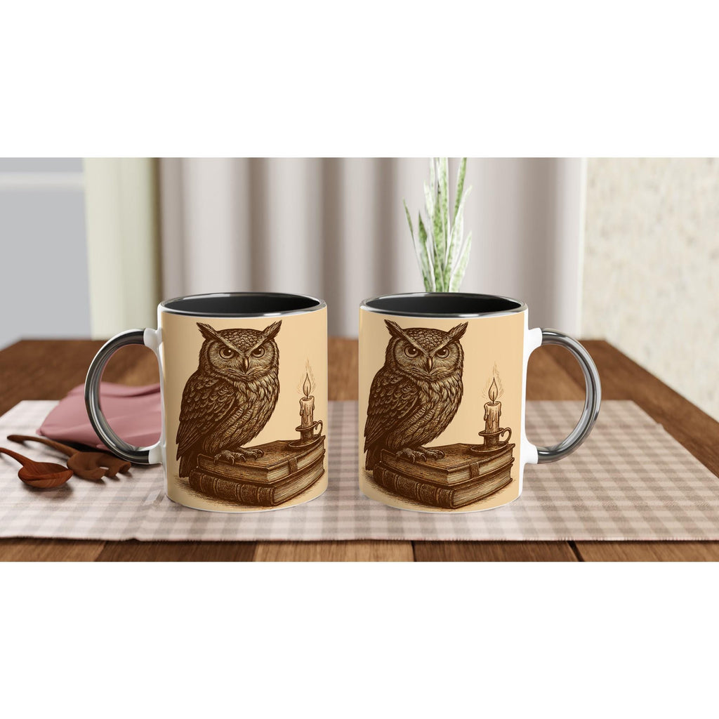 Lesende Eule – Owl Reading Design für Bücherliebhaber & Eulen-Fans – Vintage Line Art Illustration