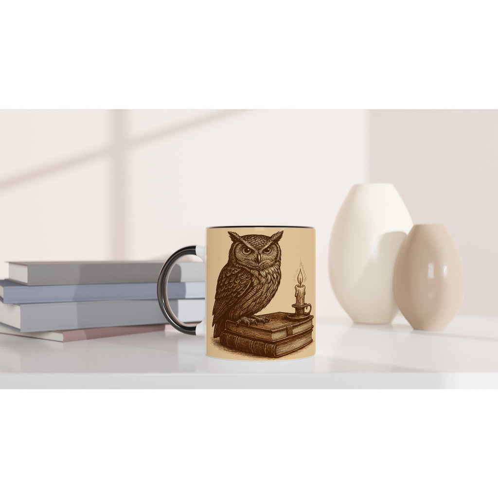 Lesende Eule – Owl Reading Design für Bücherliebhaber & Eulen-Fans – Vintage Line Art Illustration