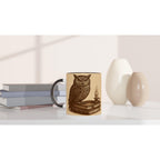 Lesende Eule – Owl Reading Design für Bücherliebhaber & Eulen-Fans – Vintage Line Art Illustration