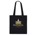 Wuppertal Tote Bag – Schwarze Premium Stofftasche mit Gold Print | Geschenk für Wuppertal Fans | Wiederverwendbare Einkaufstasche