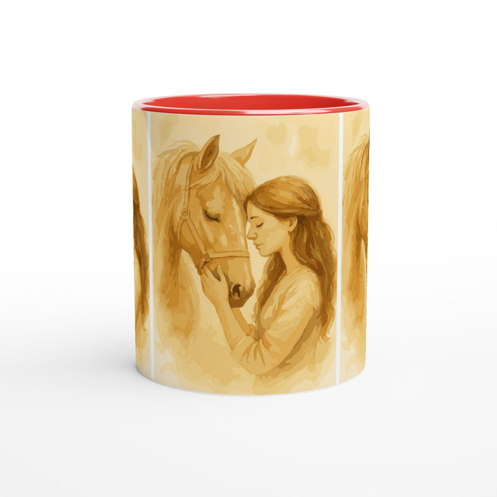 Herzensmoment – Mädchen und Pferd Motiv | Warmes Pferdekunst-Design auf Keramiktasse | Geschenk für Reiterinnen & Pferdefans