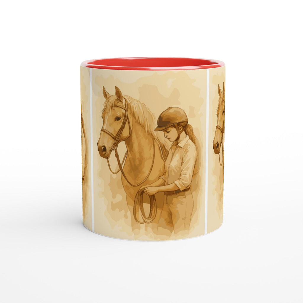 Verbunden im Training – Reiterin & Pferd Aquarell | Pferdeliebhaber Geschenk | Warmes Reitsport-Motiv