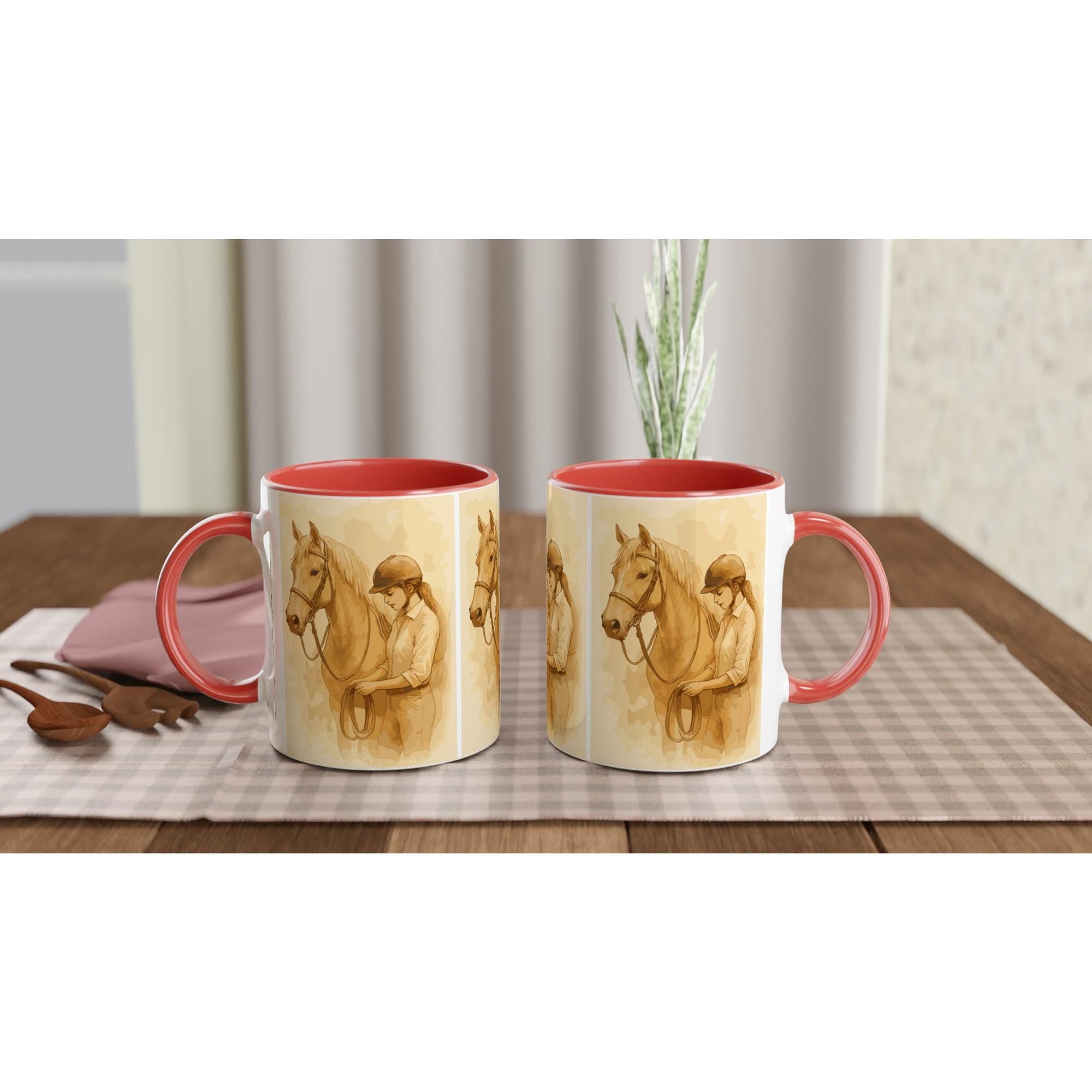 Verbunden im Training – Reiterin & Pferd Aquarell | Pferdeliebhaber Geschenk | Warmes Reitsport-Motiv