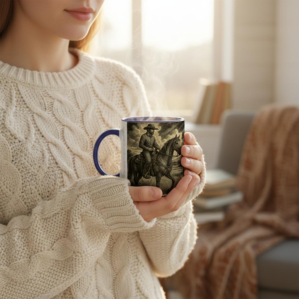Rider of the High Plains – Westernreiter Tasse | Cowboy & Pferd | Vintage Western Mug | Geschenk für Westernreiter