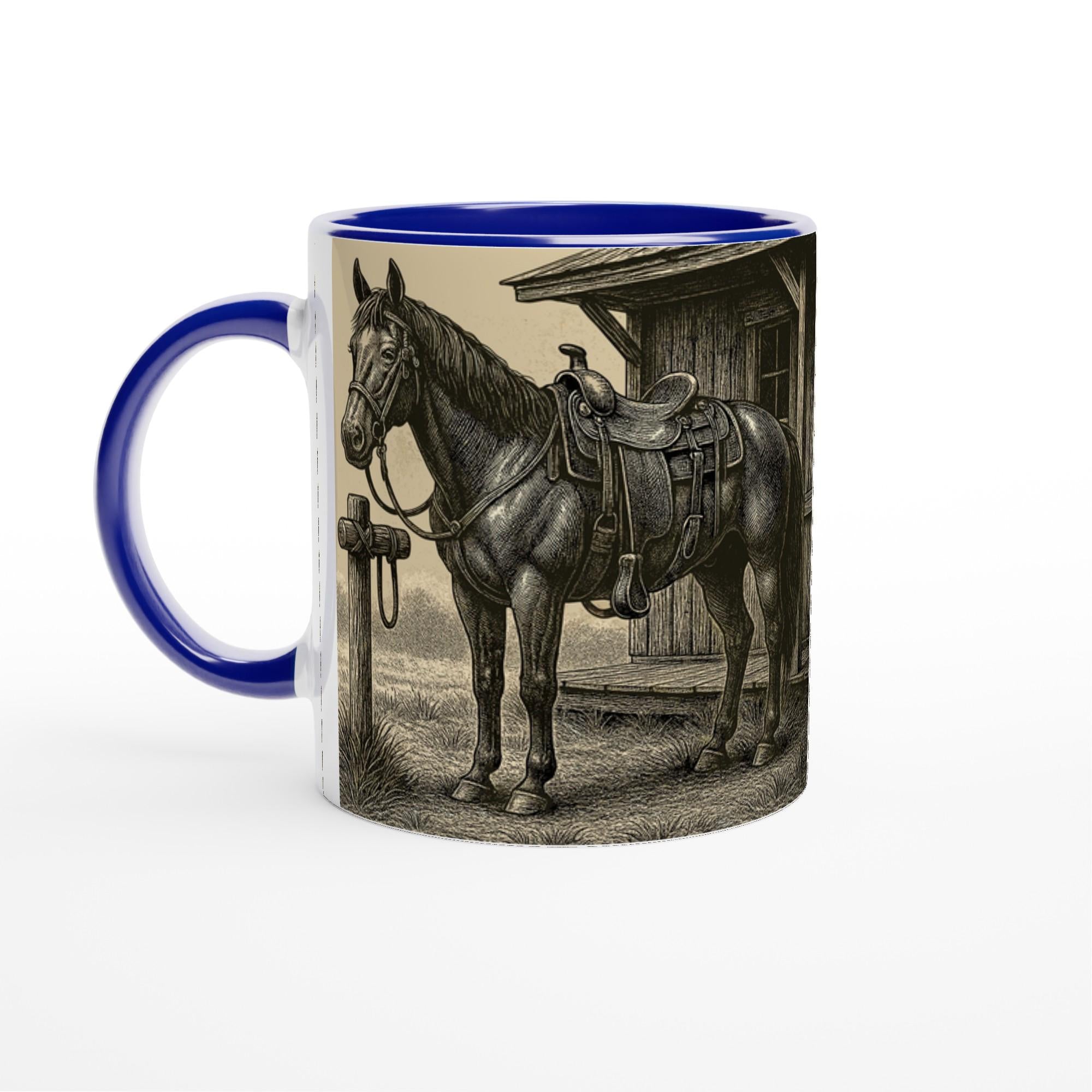 Saddlebreak Moment – Westernpferd Tasse • Vintage Horse Mug • Geschenk für Westernreiter • Ranch Cowboy Decor • Sattel