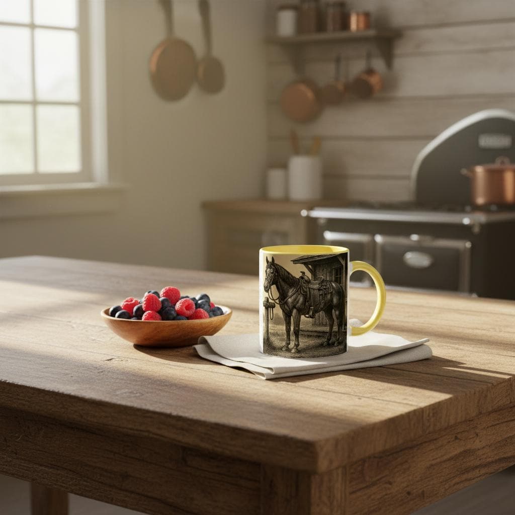 Saddlebreak Moment – Westernpferd Tasse • Vintage Horse Mug • Geschenk für Westernreiter • Ranch Cowboy Decor • Sattel