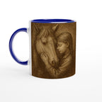 Golden Bond – Gravur-Tasse Pferd & Mädchen | Geschenk für Reiterinnen | Pferdeliebe Tasse | Vintage Style Mug