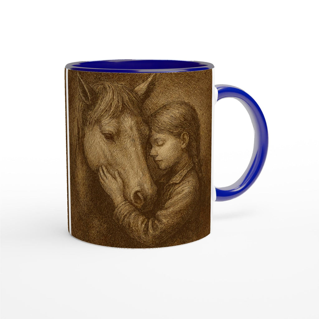 Golden Bond – Gravur-Tasse Pferd & Mädchen | Geschenk für Reiterinnen | Pferdeliebe Tasse | Vintage Style Mug
