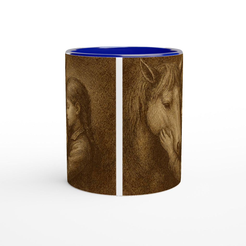 Golden Bond – Gravur-Tasse Pferd & Mädchen | Geschenk für Reiterinnen | Pferdeliebe Tasse | Vintage Style Mug