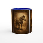 Stallmoment – Tasse mit Pferd im Scheuneneingang | Equestrian Mug | Geschenk für Reiterinnen & Pferdefans